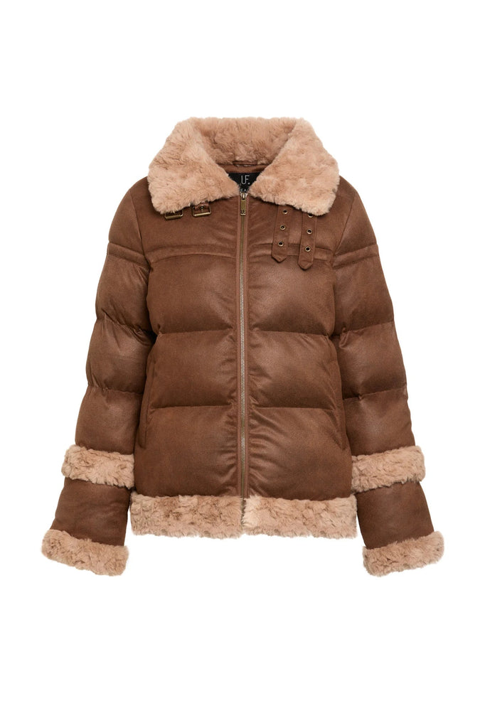 Ripple Puffer Jacket | Truffle Brown Jackets Unreal Fur 