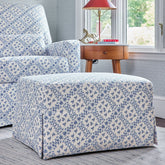 Sarah Flint x Namesake Crawford Gliding Ottoman in Eco-Performance Fabric | Water Repellent & Stain Resistant | Blue