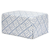 Sarah Flint x Namesake Crawford Gliding Ottoman in Eco-Performance Fabric | Water Repellent & Stain Resistant | Blue