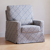 Sarah Flint x Namesake Crawford Swivel Glider in Eco-Performance Fabric | Water Repellent & Stain Resistant | Blue