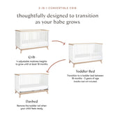 Scoot 3-in-1 Convertible Crib | White / Washed Natural