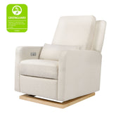 Sigi Electronic Recliner and Glider in Boucle with USB port | Ivory Boucle