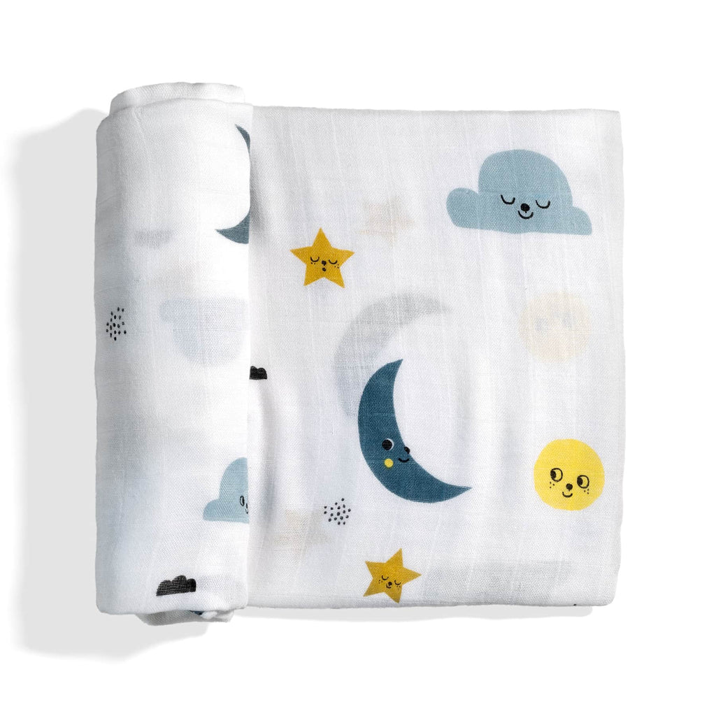 Moon and stars bamboo swaddle Swaddle Rookie Humans 