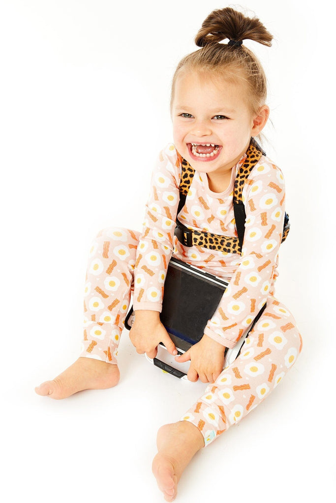 Long Sleeve Pajama Set - Bacon & Eggs Pink by Clover Baby & Kids Clover Baby & Kids 