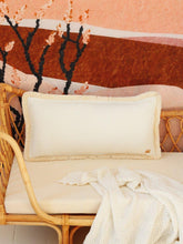 Soft Velvet "White" Bolster Pillow with Fringe Cushion moimili.us 