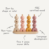 Wooden Multi Shape Stacker | Original Learning Toys Mushie 