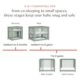 Yuzu 8-in-1 Convertible Crib with All-Stages Conversion Kits | Light Sage