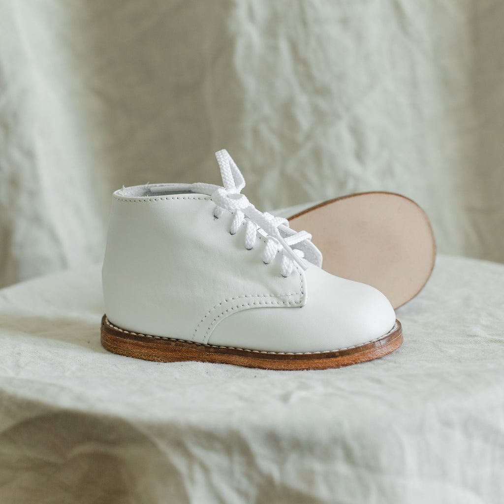 Henry First Walker - White (Leather Sole) by Zimmerman Shoes Zimmerman Shoes 