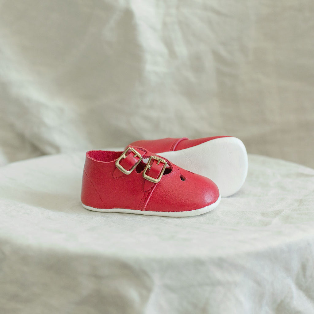 Soft Soled Double T-Strap - Red by Zimmerman Shoes Zimmerman Shoes 