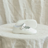 Soft Soled Scalloped Mary Jane - White Zimmerman Shoes 