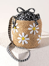 Shiraleah Daisy Mini Bucket Bag, Natural by Shiraleah bags Shiraleah 