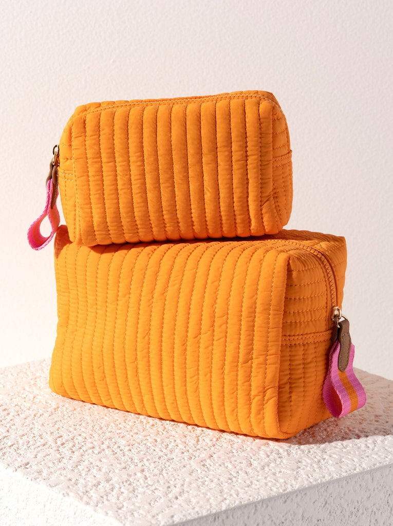 Shiraleah Ezra Small Boxy Cosmetic Pouch, Orange by Shiraleah Shiraleah 