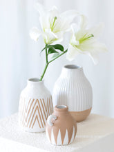 Shiraleah Loma Decorative Vase With Terracotta Base, White by Shiraleah Shiraleah 