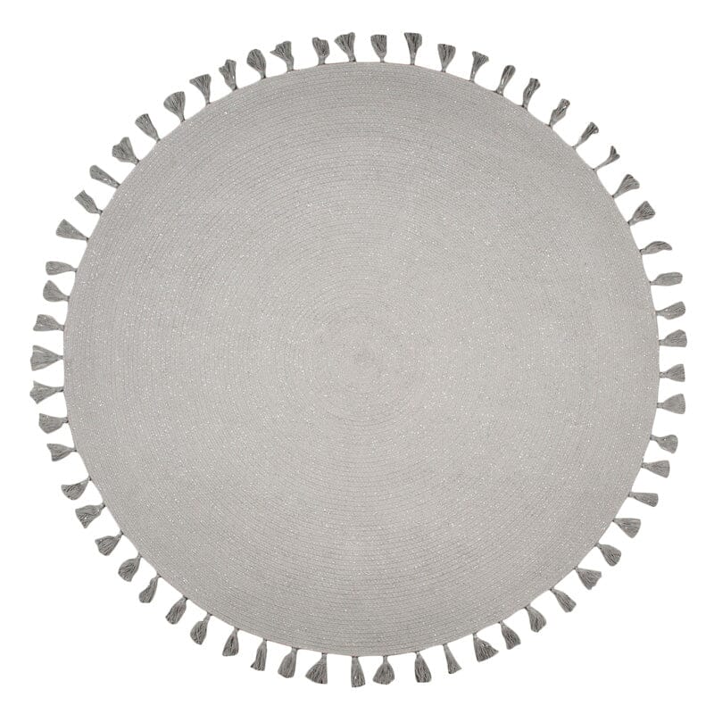 JOSEPHINE silver gray rug with tassels Coton nattiot-shop-america 