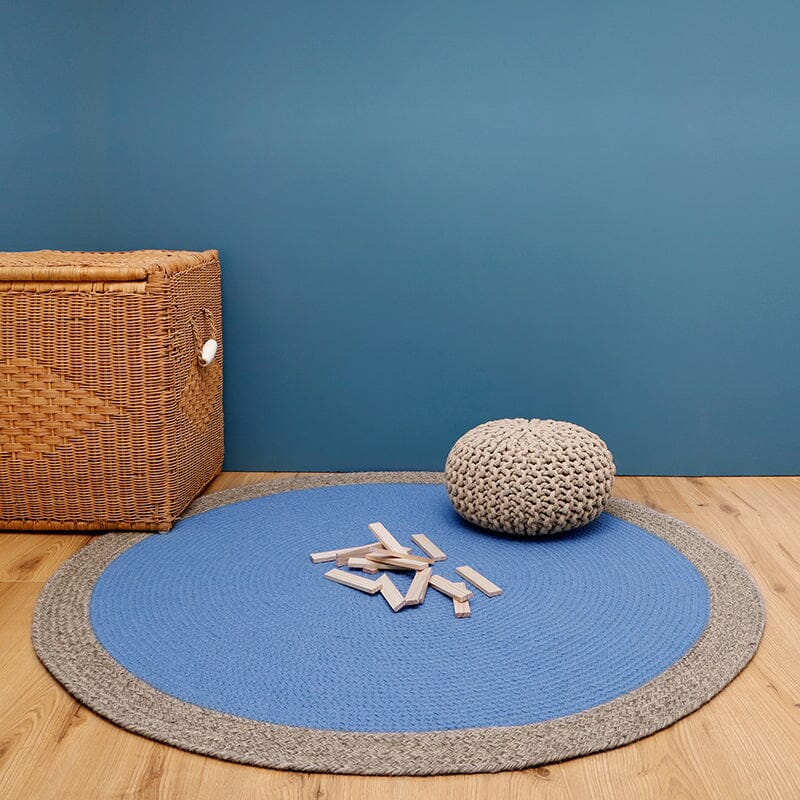 NOLAN BLUE braided wool children's rug Laine nattiot-shop-america 
