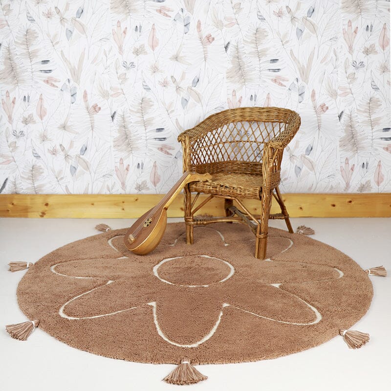 YVA bohemian children's rug with pompoms Coton nattiot-shop-america 