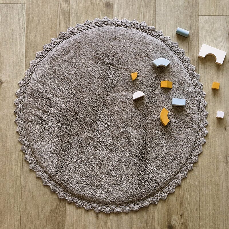 PERLA GRAY crochet finish rug Coton nattiot-shop-america 