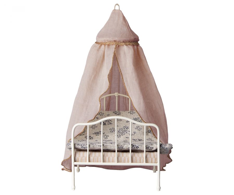 Presale - Miniature bed canopy - Rose Dollhouse Accessories Maileg 