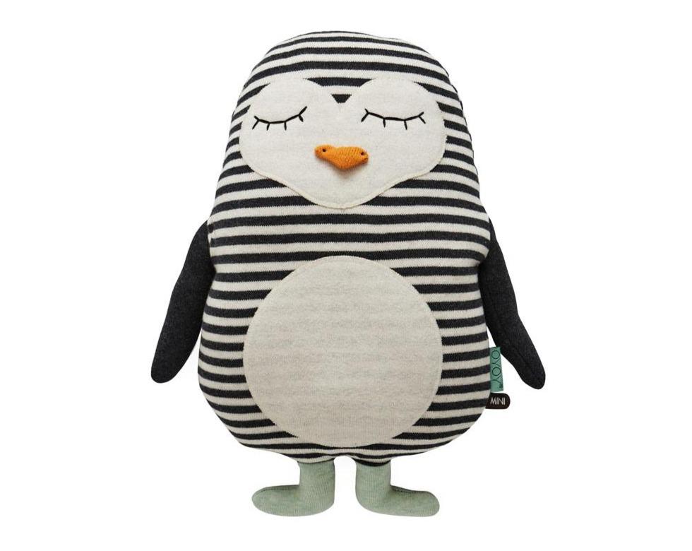 Penguin Pingo Cushion in White / Black