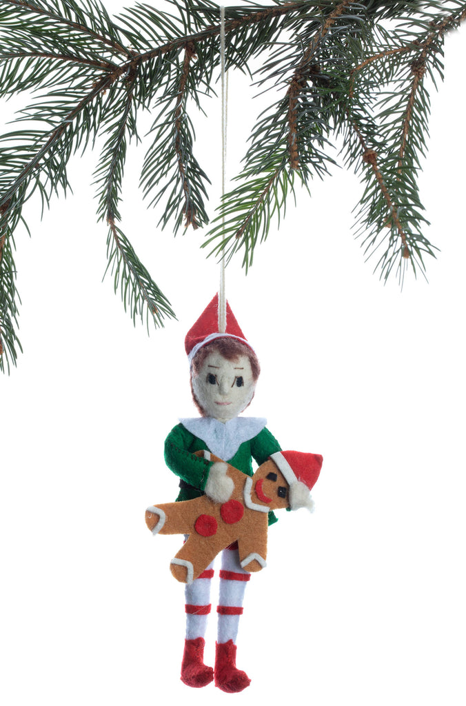 Elf Gingerbread Holiday Ornaments Silk Road Bazaar 