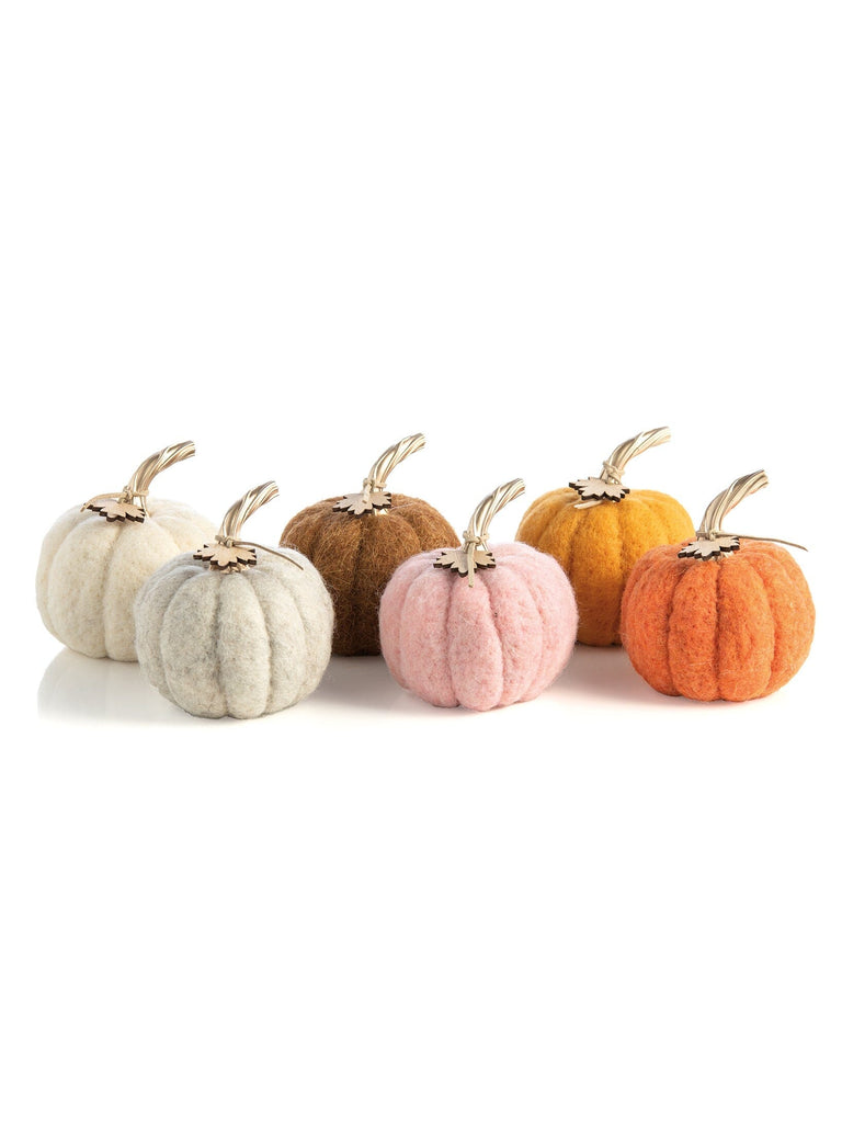 Assorted Set Of 6 Felt Decorative Pumpkins | Multi Halloween Decor Shiraleah 