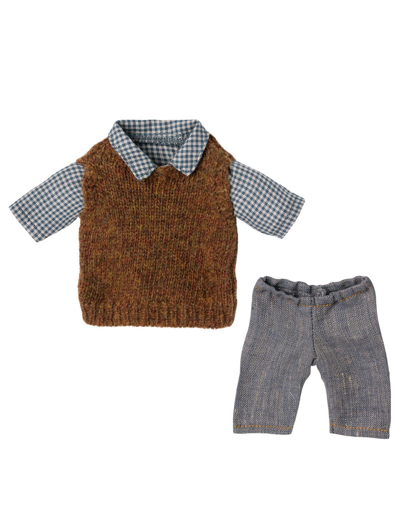 Shirt, slipover and pants for Teddy dad Dolls Clothing Maileg 