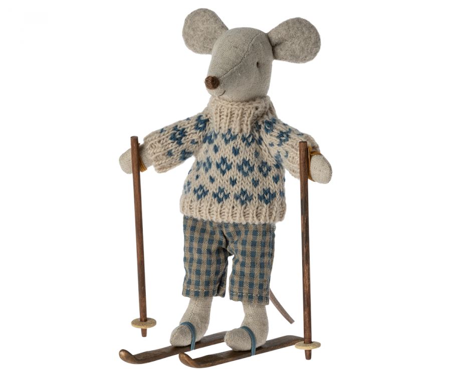 Winter mouse with ski set, Dad | Maileg - Kid's Toys