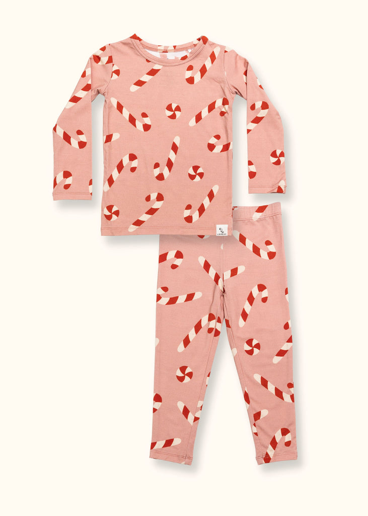Pink Candy Cane Pajama Set by Loocsy Loocsy 6-12M 