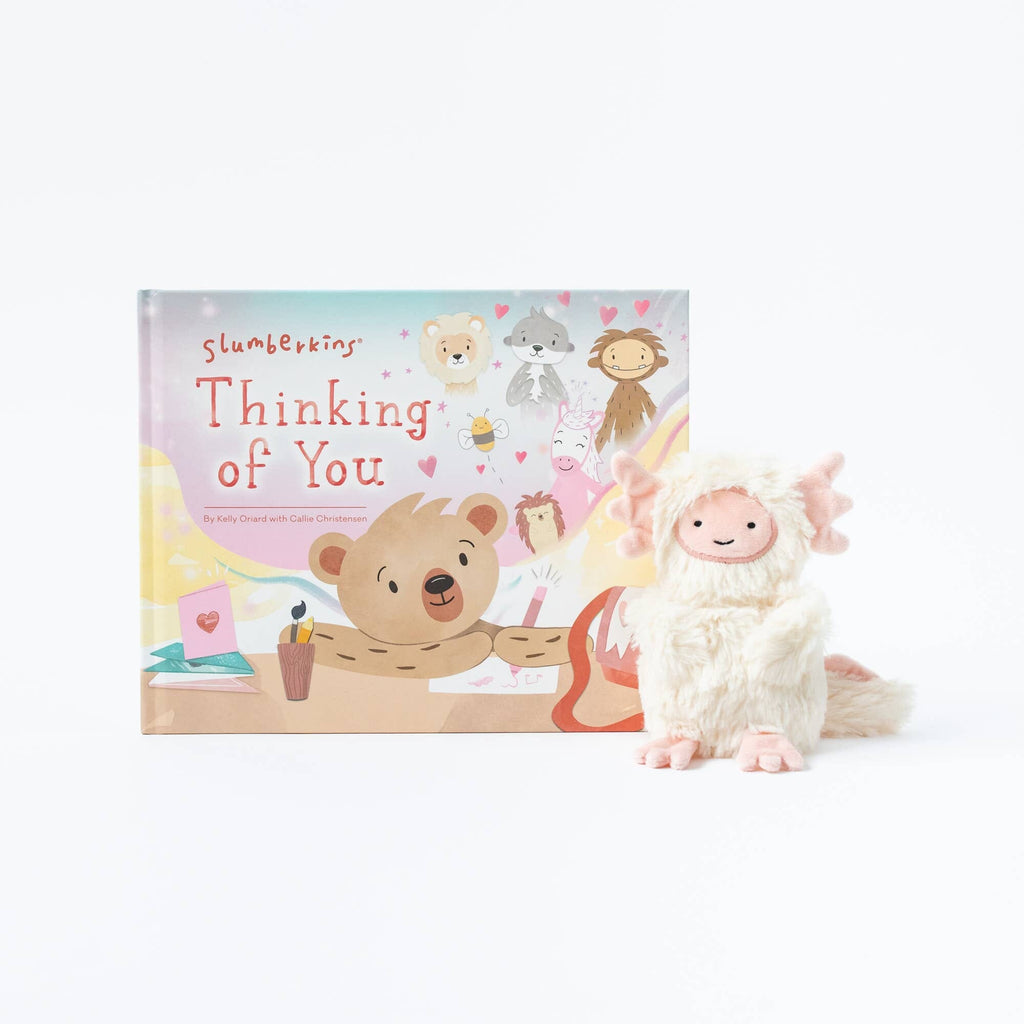 Axolotl Mini & Thinking of You Hardcover Book Stuffed Animals Slumberkins 