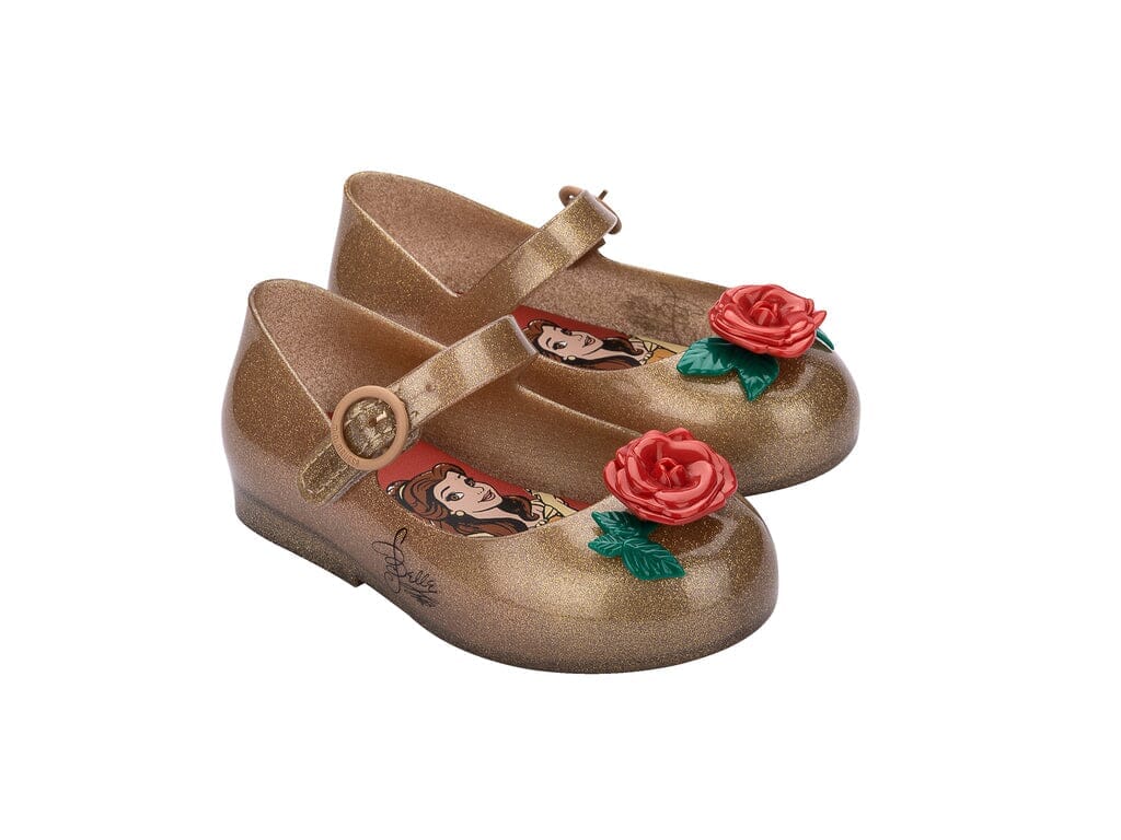 Mini Sweet Love Princess Belle | Baby Size Kids Shoes Mini Melissa 8 Gold/Red 
