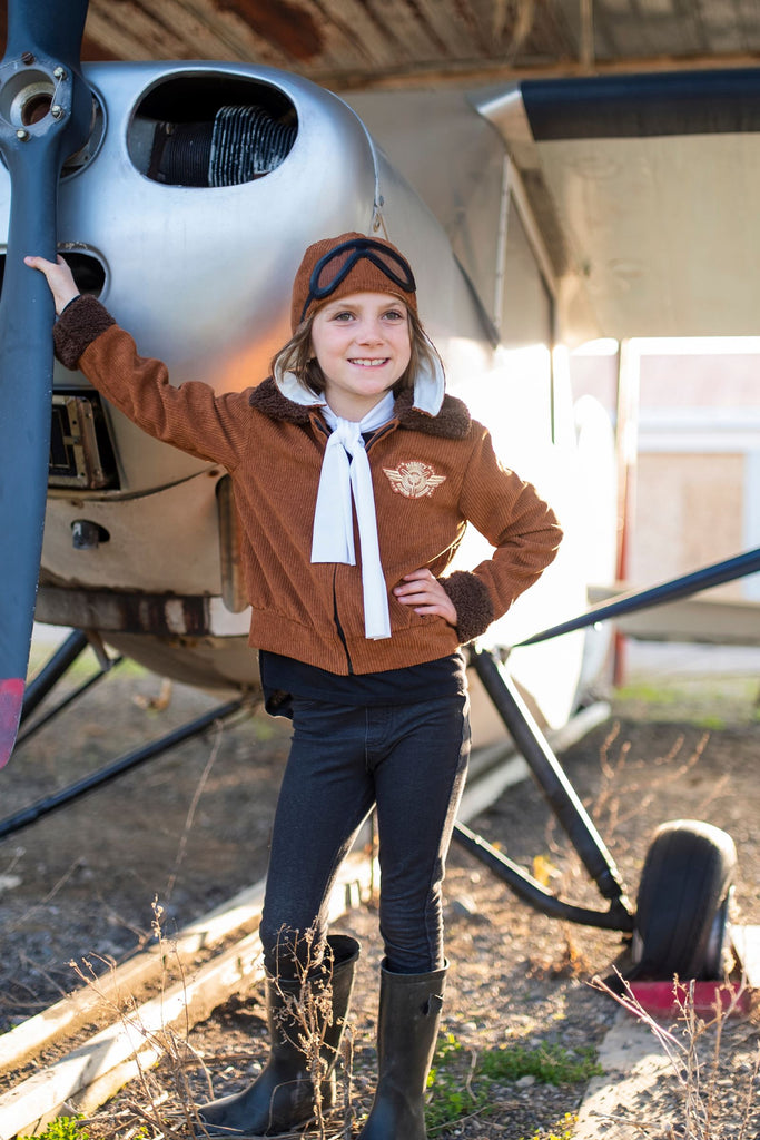 Amelia The Pioneer Pilot Jacket, Hat & Scarf by Great Pretenders USA Great Pretenders USA Size 5-6 