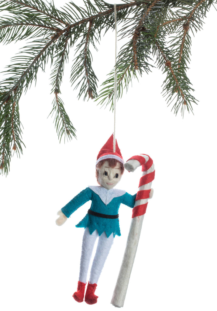 Elf Candycane Holiday Ornaments Silk Road Bazaar 