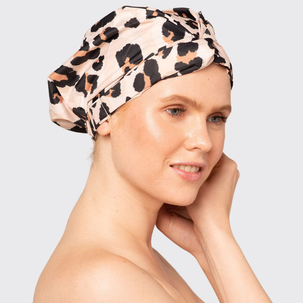 Recycled Polyester Luxe Shower Cap - Leopard by KITSCH KITSCH 