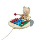 Pull Along Musical Bear Wooden Toys PlanToys USA 