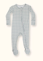 Mint Gingham Footie Pajama by Loocsy Loocsy 