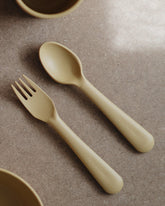 Fork and Spoon Set (Mustard) Baby Accessories Mushie 