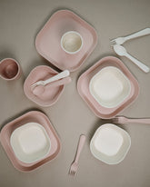 Square Dinnerware Plates, Set of 2 (Blush) Baby Accessories Mushie 