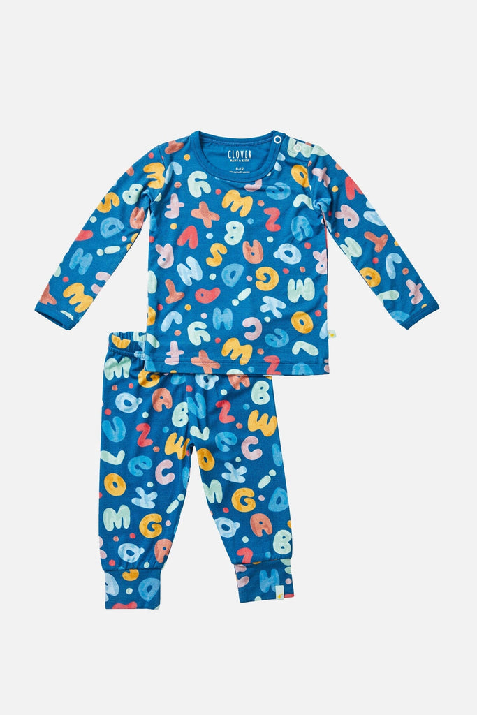 Long Sleeve Pajama Set - Alphabet by Clover Baby & Kids Pajamas Clover Baby & Kids 