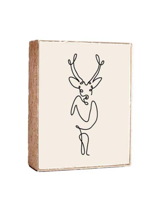 Reindeer Decorative Wooden Block | Bohemian Mama Holiday Home Decor