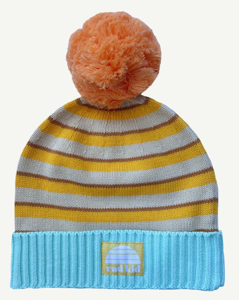 Rad Kid Stripe Organic Knit Beanie | Banabae - Kid's Accessories