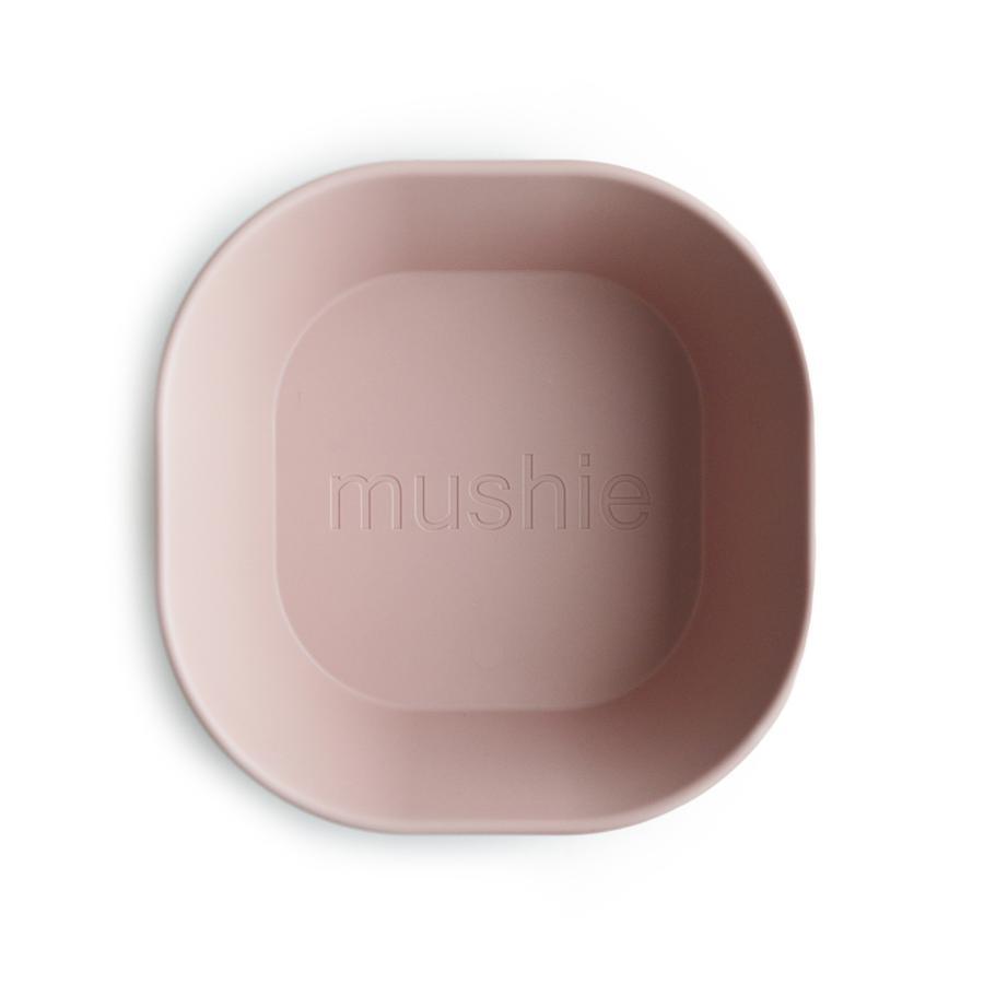 Square Dinnerware Bowl, Set of 2 (Blush) Baby Accessories Mushie 