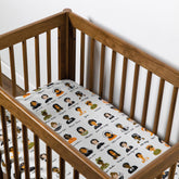 Mini Crib Sheet in GOTS Certified Organic Muslin Cotton | Women In History Babyletto 