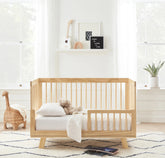 Hudson 3-in-1 Convertible Crib with Toddler Bed Conversion Kit | Natural Babyletto 