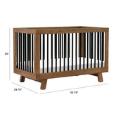 Babyletto | Hudson 3-in-1 Convertible Crib with Toddler Bed Conversion Kit | Natural Walnut