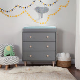 Babyletto | Lolly 3-Drawer Changer Dresser with Removable Changing Tray | Grey