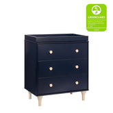 Lolly 3-Drawer Changer Dresser with Removable Changing Tray | Navy Babyletto 