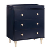 Lolly 3-Drawer Changer Dresser with Removable Changing Tray | Navy Babyletto Navy / Washed Natural S 