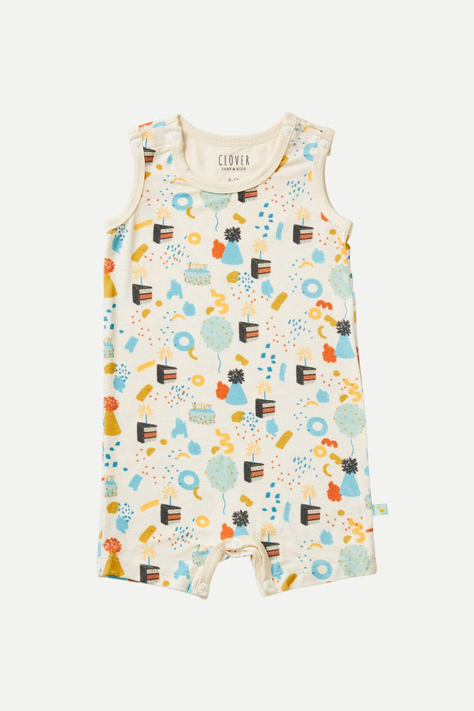 Tank Top Shorts Romper - Birthday by Clover Baby & Kids Clover Baby & Kids 
