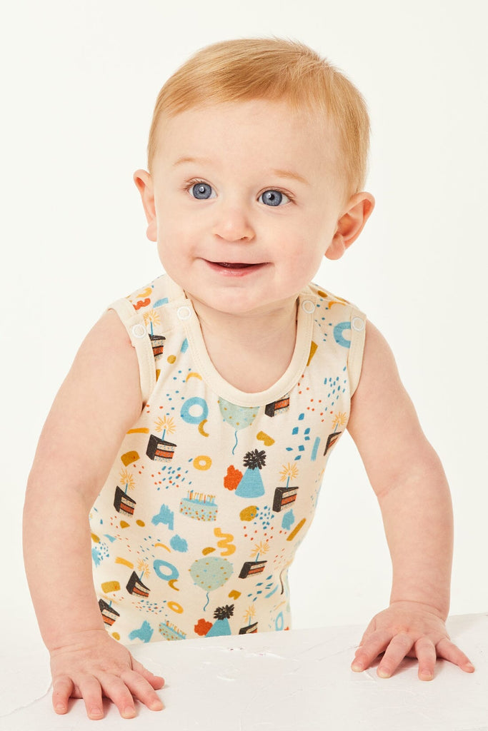 Tank Top Shorts Romper - Birthday by Clover Baby & Kids Clover Baby & Kids 
