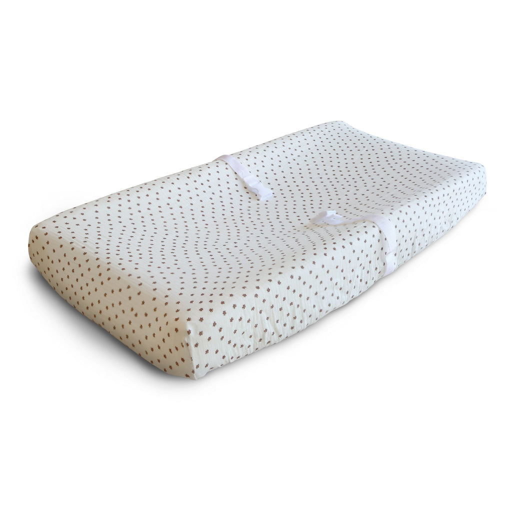 Extra-Soft Muslin Changing Pad Cover - Bloom Bedding Mushie 